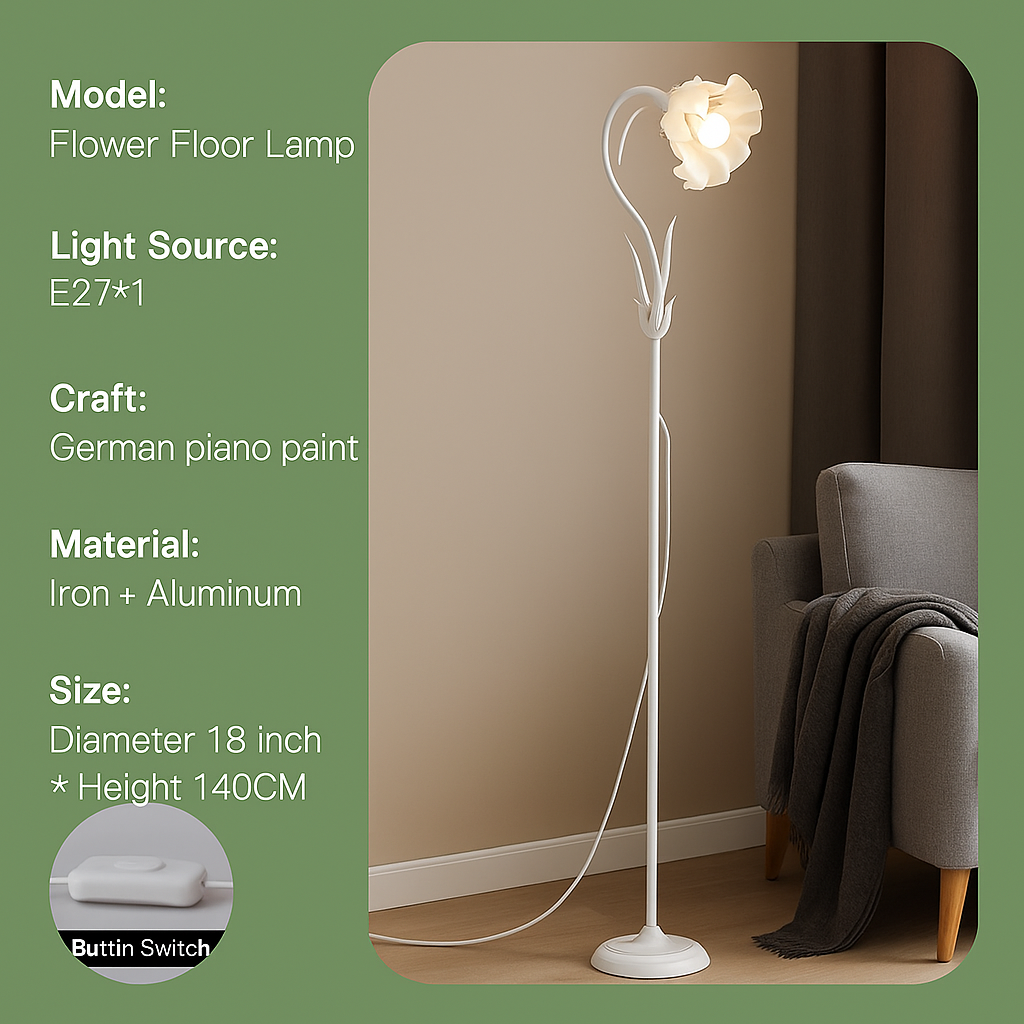 American Pastoral Flower Floor Lamp