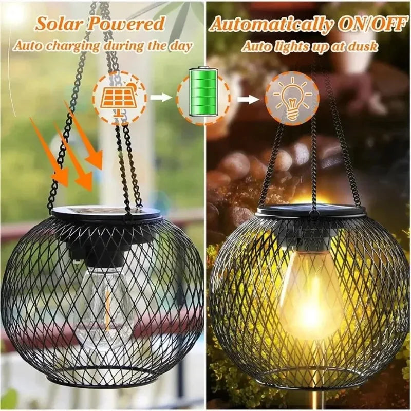 Enchanted Garden Solar Lantern – Light Metal Décor