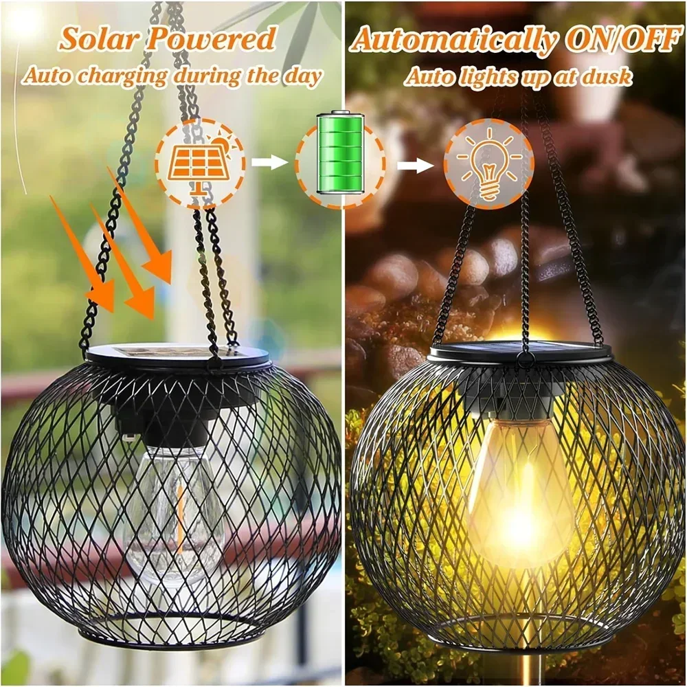 Enchanted Garden Solar Lantern – Light Metal Décor