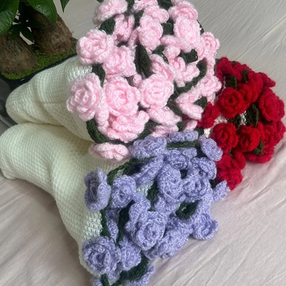 Rose Bouquet Crochet Blanket
