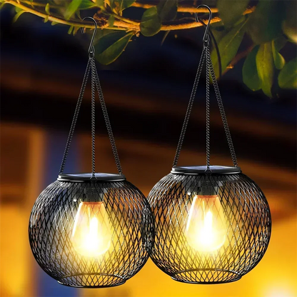 Enchanted Garden Solar Lantern – Light Metal Décor