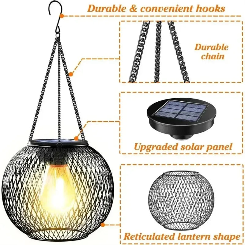 Enchanted Garden Solar Lantern – Light Metal Décor