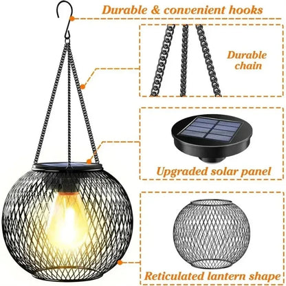 Enchanted Garden Solar Lantern – Light Metal Décor